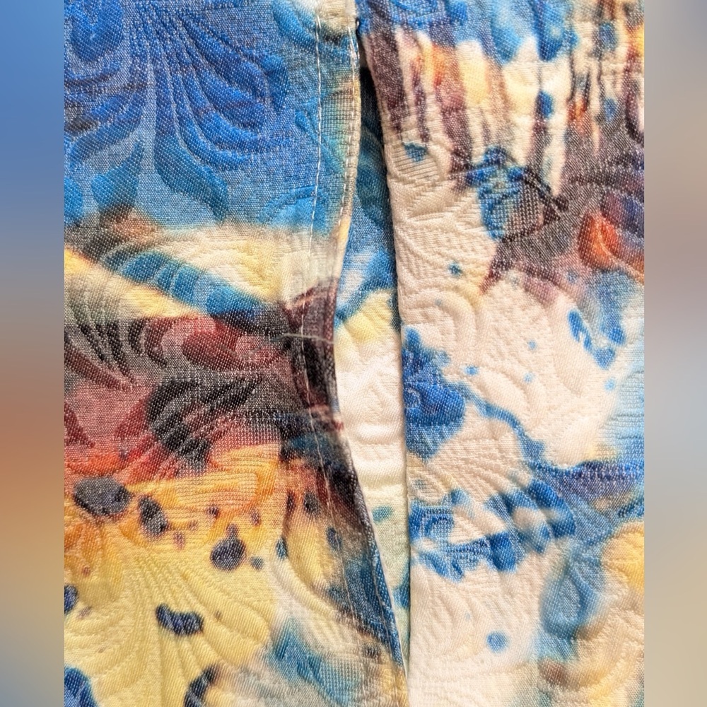 Kaktus Quilted Jacket Art to Wear Artsy Abstract Womens XL Colorful Avant Garde - Picture 5 of 7